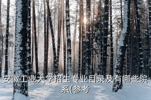 安徽工業(yè)大學(xué)招生專業(yè)目錄及有哪些院系(參考