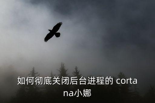 如何徹底關(guān)閉后臺(tái)進(jìn)程的 cortana小娜