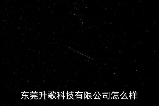 東莞升歌科技有限公司怎么樣