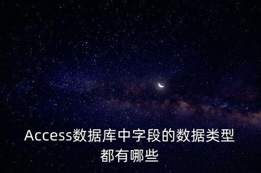 Access數(shù)據(jù)庫中字段的數(shù)據(jù)類型都有哪些