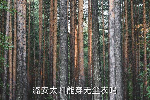 潞安太陽能穿無塵衣嗎