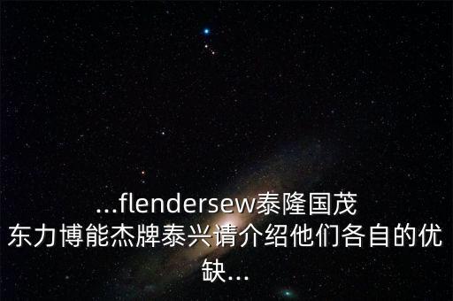 ...flendersew泰隆國茂東力博能杰牌泰興請介紹他們各自的優(yōu)缺...