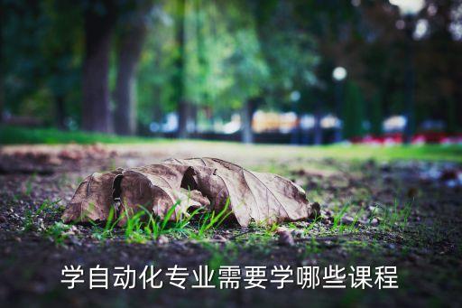 學(xué)自動(dòng)化專業(yè)需要學(xué)哪些課程