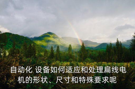  自動化 設(shè)備如何適應(yīng)和處理扁線電機(jī)的形狀、尺寸和特殊要求呢