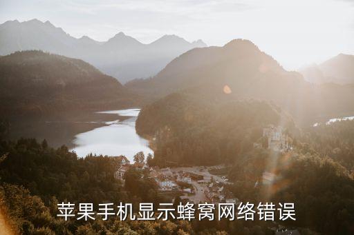 蘋果手機顯示蜂窩網(wǎng)絡錯誤