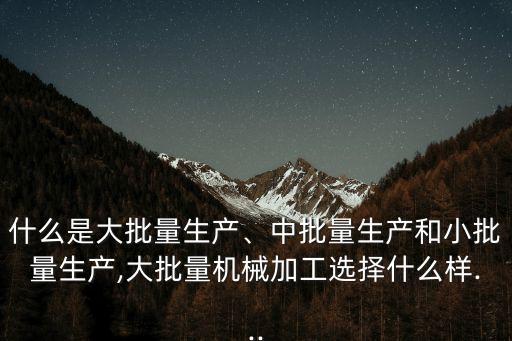 什么是大批量生產(chǎn)、中批量生產(chǎn)和小批量生產(chǎn),大批量機械加工選擇什么樣...