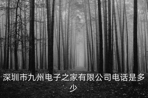 深圳市九州電子之家有限公司電話是多少