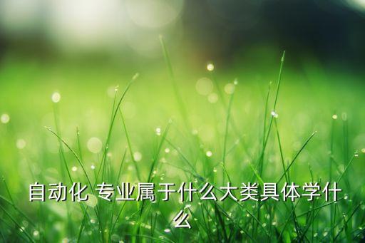  自動化 專業(yè)屬于什么大類具體學(xué)什么