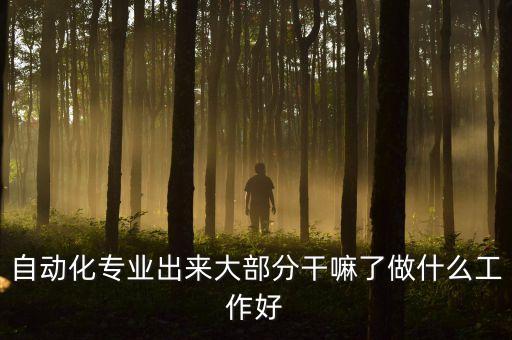 自動(dòng)化公司能接哪些項(xiàng)目,自動(dòng)化專(zhuān)業(yè)的就業(yè)方向有哪些?