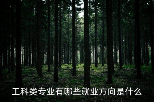 工科類專業(yè)有哪些就業(yè)方向是什么
