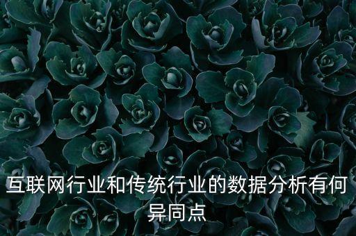 互聯(lián)網(wǎng)行業(yè)和傳統(tǒng)行業(yè)的數(shù)據(jù)分析有何異同點(diǎn)