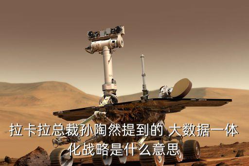 拉卡拉總裁孫陶然提到的 大數(shù)據(jù)一體化戰(zhàn)略是什么意思