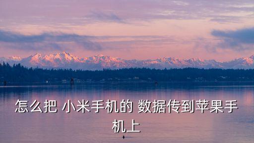 怎么把 小米手機的 數(shù)據(jù)傳到蘋果手機上