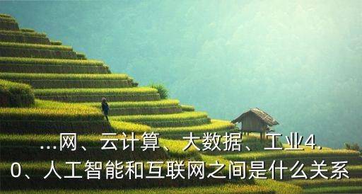 ...網(wǎng)、云計(jì)算、大數(shù)據(jù)、工業(yè)4.0、人工智能和互聯(lián)網(wǎng)之間是什么關(guān)系