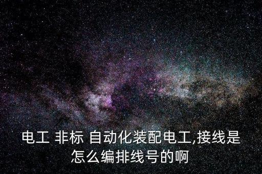 電工 非標 自動化裝配電工,接線是怎么編排線號的啊