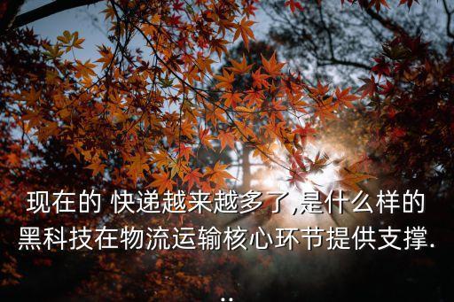 現(xiàn)在的 快遞越來(lái)越多了,是什么樣的黑科技在物流運(yùn)輸核心環(huán)節(jié)提供支撐...