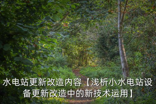 水電站更新改造內(nèi)容【淺析小水電站設(shè)備更新改造中的新技術(shù)運(yùn)用】