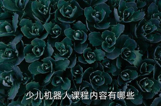 少兒機器人課程內容有哪些