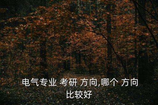  電氣專業(yè) 考研 方向,哪個(gè) 方向比較好