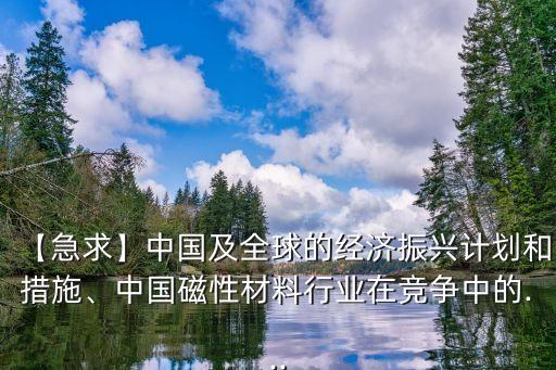 【急求】中國及全球的經(jīng)濟(jì)振興計(jì)劃和措施、中國磁性材料行業(yè)在競爭中的...