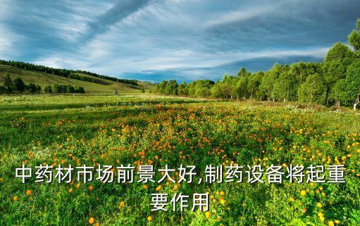 中藥材市場前景大好,制藥設備將起重要作用