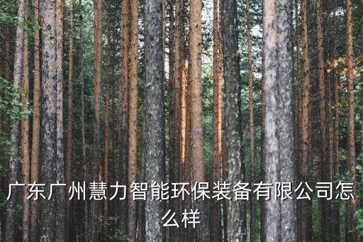 廣東廣州慧力智能環(huán)保裝備有限公司怎么樣