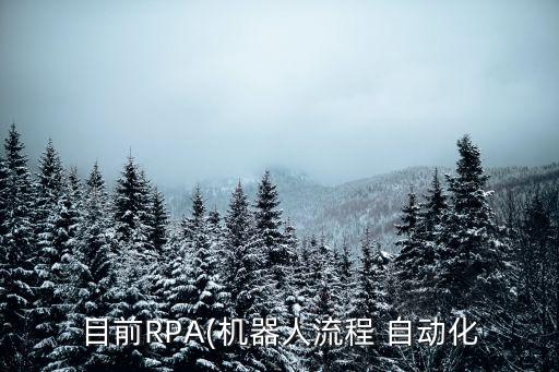 目前RPA(機器人流程 自動化
