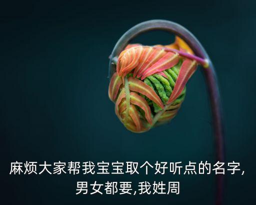 麻煩大家?guī)臀覍殞毴€好聽點的名字,男女都要,我姓周