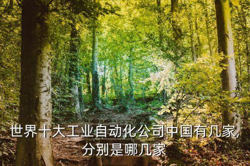 世界十大工業(yè)自動化公司中國有幾家,分別是哪幾家