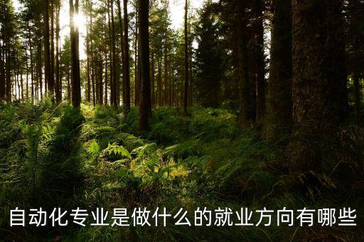 自動(dòng)化專業(yè)是做什么的就業(yè)方向有哪些