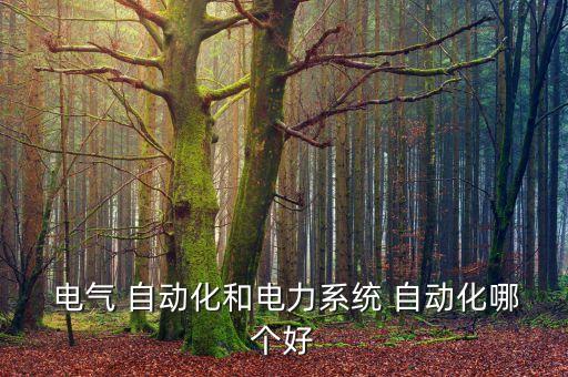 電氣 自動化和電力系統(tǒng) 自動化哪個(gè)好