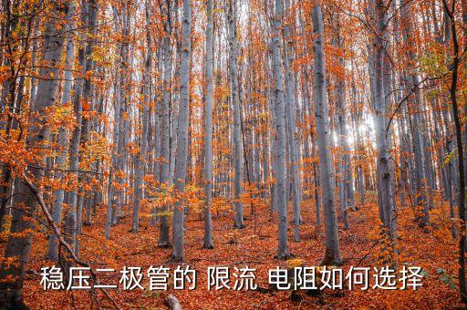 穩(wěn)壓二極管的 限流 電阻如何選擇