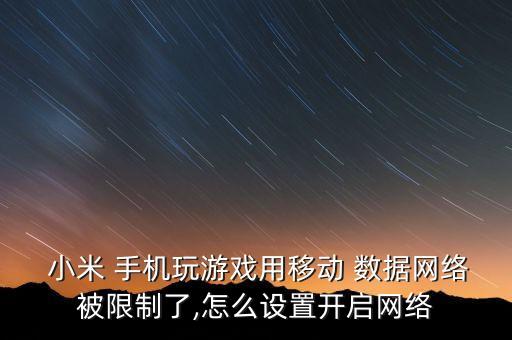 小米手機(jī)下載管理被禁用移動(dòng)數(shù)據(jù)