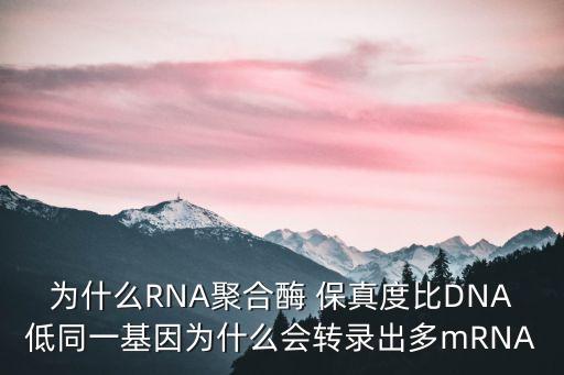 為什么RNA聚合酶 保真度比DNA低同一基因?yàn)槭裁磿?huì)轉(zhuǎn)錄出多mRNA