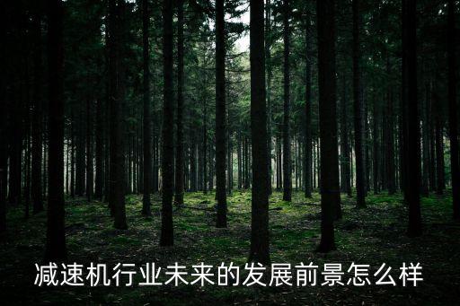 減速機(jī)行業(yè)未來的發(fā)展前景怎么樣