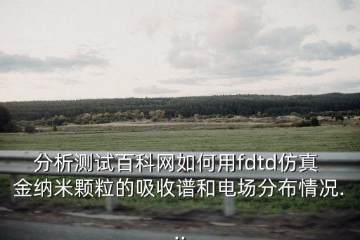 分析測試百科網(wǎng)如何用fdtd仿真 金納米顆粒的吸收譜和電場分布情況...