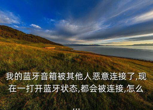 我的藍(lán)牙音箱被其他人惡意連接了,現(xiàn)在一打開(kāi)藍(lán)牙狀態(tài),都會(huì)被連接,怎么...