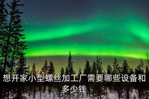 想開(kāi)家小型螺絲加工廠需要哪些設(shè)備和多少錢(qián)