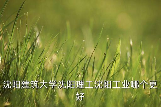 沈陽建筑大學(xué)沈陽理工沈陽工業(yè)哪個更好