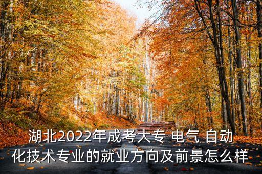 湖北2022年成考大專 電氣 自動化技術(shù)專業(yè)的就業(yè)方向及前景怎么樣