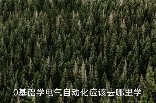 0基礎(chǔ)學(xué)電氣自動化應(yīng)該去哪里學(xué)