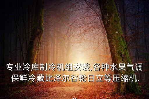 專業(yè)冷庫(kù)制冷機(jī)組安裝,各種水果氣調(diào) 保鮮冷藏比澤爾谷輪日立等壓縮機(jī)...