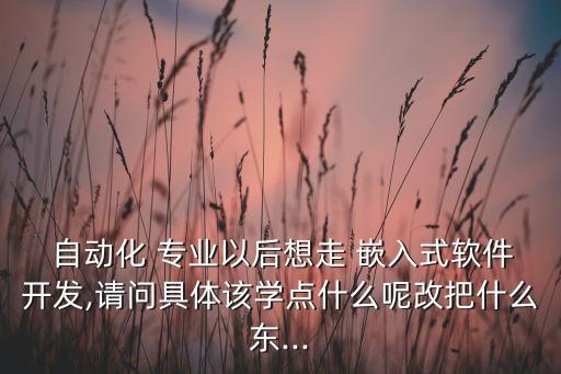  自動化 專業(yè)以后想走 嵌入式軟件開發(fā),請問具體該學點什么呢改把什么東...