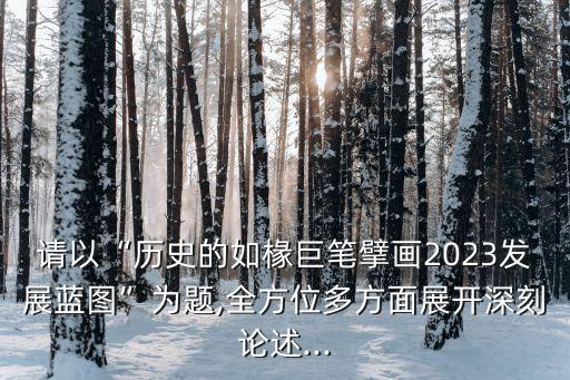 請(qǐng)以“歷史的如椽巨筆擘畫2023發(fā)展藍(lán)圖”為題,全方位多方面展開深刻論述...