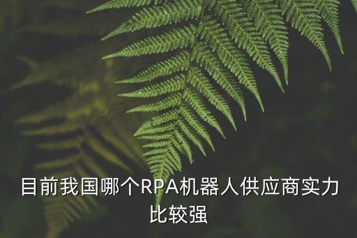 目前我國哪個(gè)RPA機(jī)器人供應(yīng)商實(shí)力比較強(qiáng)
