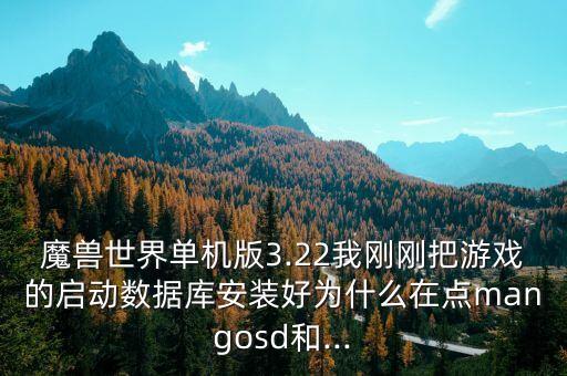 魔獸世界單機(jī)版3.22我剛剛把游戲的啟動數(shù)據(jù)庫安裝好為什么在點(diǎn)mangosd和...