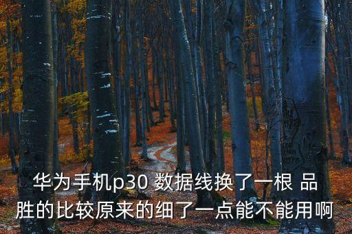 華為手機(jī)p30 數(shù)據(jù)線換了一根 品勝的比較原來的細(xì)了一點(diǎn)能不能用啊