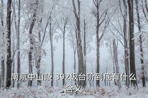 南京中山陵 392級臺階到底有什么含義