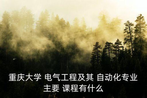 重慶大學(xué) 電氣工程及其 自動(dòng)化專業(yè)主要 課程有什么