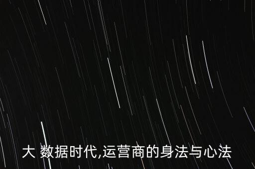 大 數(shù)據(jù)時(shí)代,運(yùn)營(yíng)商的身法與心法